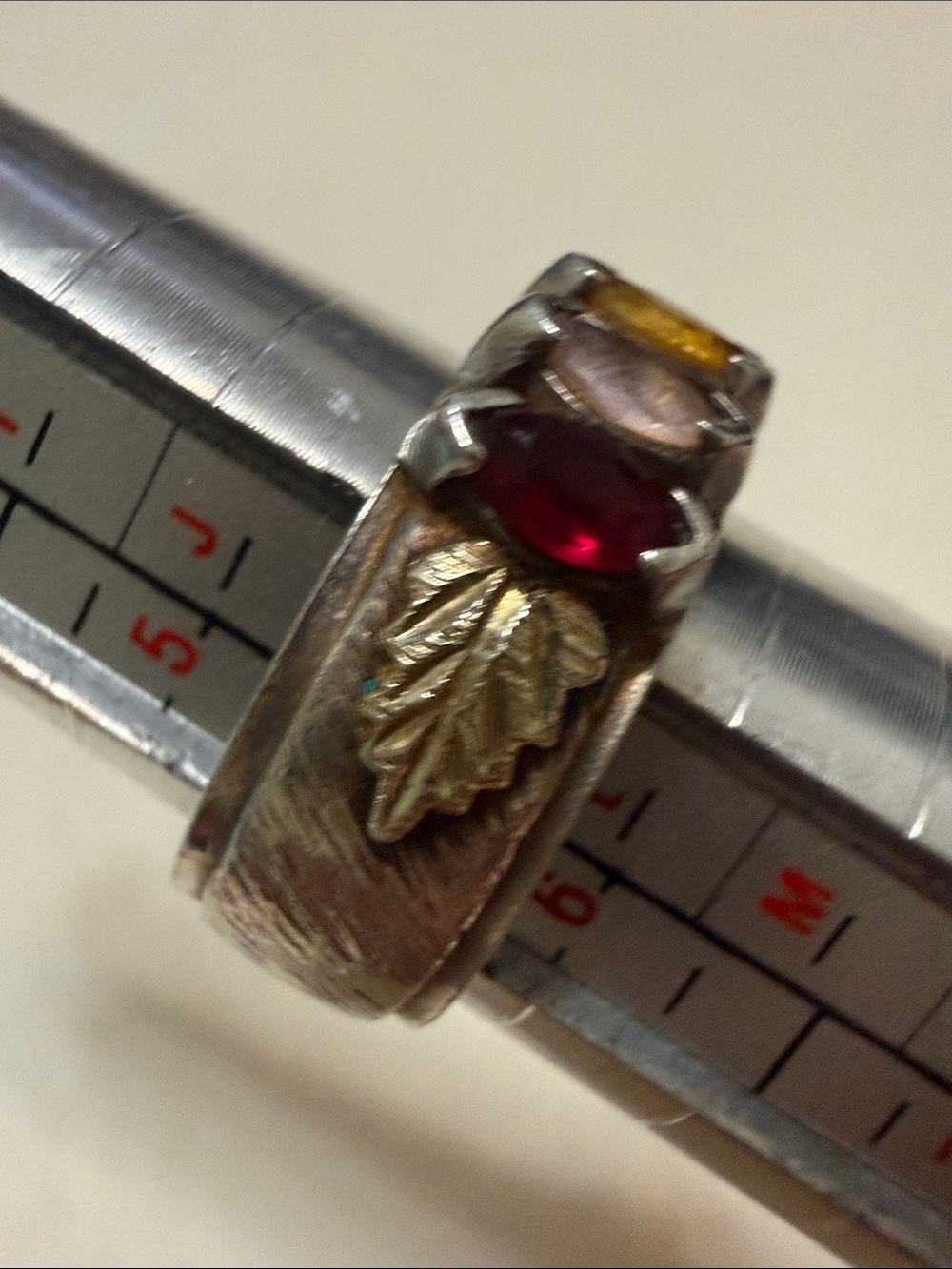 Sterling Silver 925 Multicolor Marquise Stone Band Ring size 6 - Picture 7 of 15